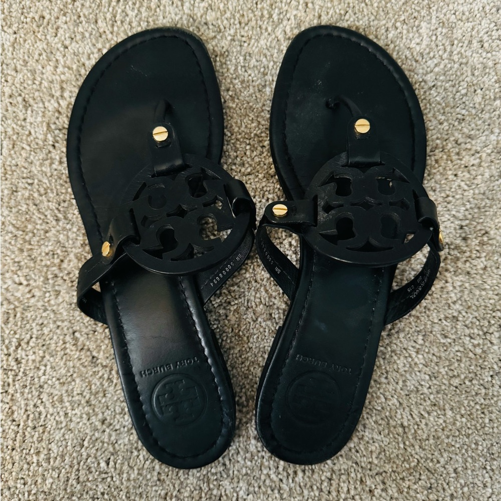 Used black Tory Burch Miller Sandals